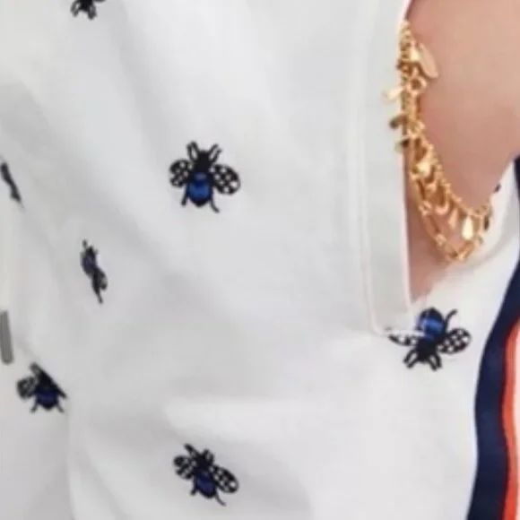 Anthropologie Navy & White Cropped Wide-Leg Pants with Side Stripe - Picture 8 of 8